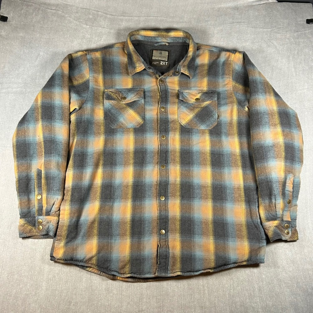 Legendary Whitetails Mens 2XT Plaid Flannel Shirt Jacket Thermal Lined Blue